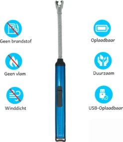 Elektrische Aansteker – USB Oplaadbaar - Blauw – Fornuis – BBQ – Openhaard – Lange Flexibele Aansteker -Barbecue Benodigdheden Winkel 1042x1200
