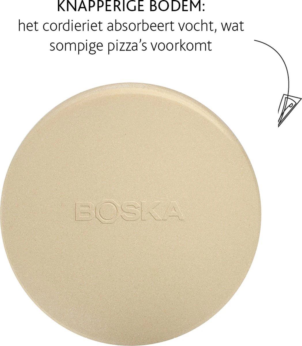 Boska Pizzasteen Deluxe - Voor Oven & BBQ - Knapperige Pizza's - Ø 29.5 Cm - BBQ Accessoires 8 Boska Pizzasteen Deluxe - Voor Oven & BBQ - Knapperige Pizza's - Ø 29.5 Cm - BBQ Accessoires - Afbeelding 6