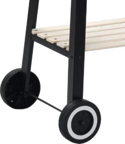 Verrijdbare Barbecue – Houtskool/Briketten - Verstelbare Grillplaat – Houten Tafel – Winscherm – Gewicht 5.9kg -Barbecue Benodigdheden Winkel 1049x1200