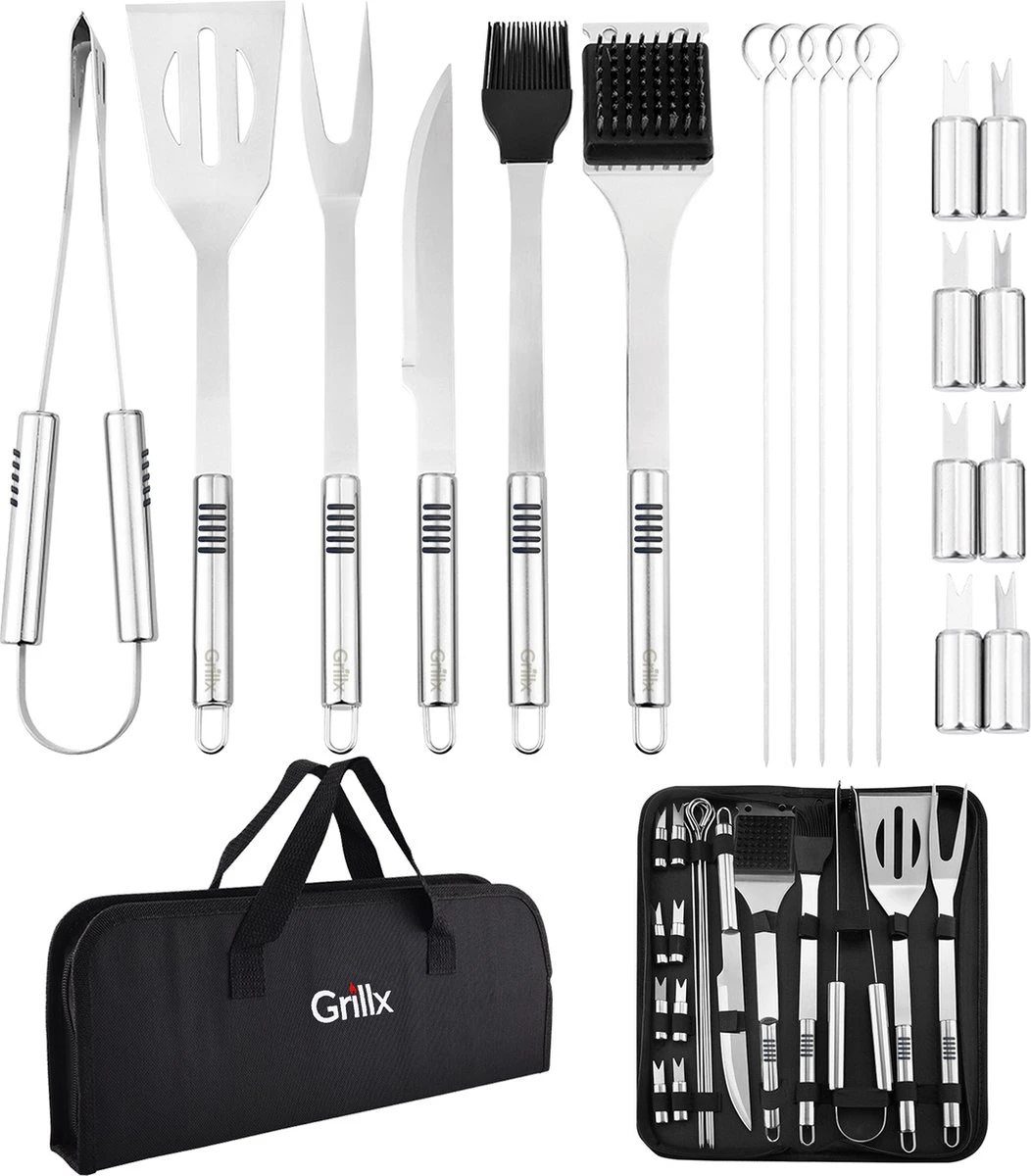 GrillX Barbecue Gereedschap Set - 19-delig - Inclusief Luxe Draagtas - BBQ Accesoires - Gereedschapset 3 GrillX Barbecue Gereedschap Set - 19-delig - Inclusief Luxe Draagtas - BBQ Accesoires - Gereedschapset