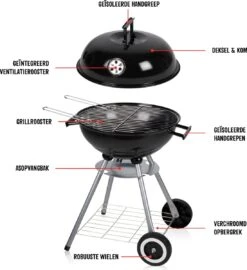 BBQ Collection Houtskoolbarbecue - Kogelbarbecue 45 X 60 Centimeter - Ronde Barbecue - Barbecue Op Wielen - Zwart - Metaal -Barbecue Benodigdheden Winkel 1098x1200