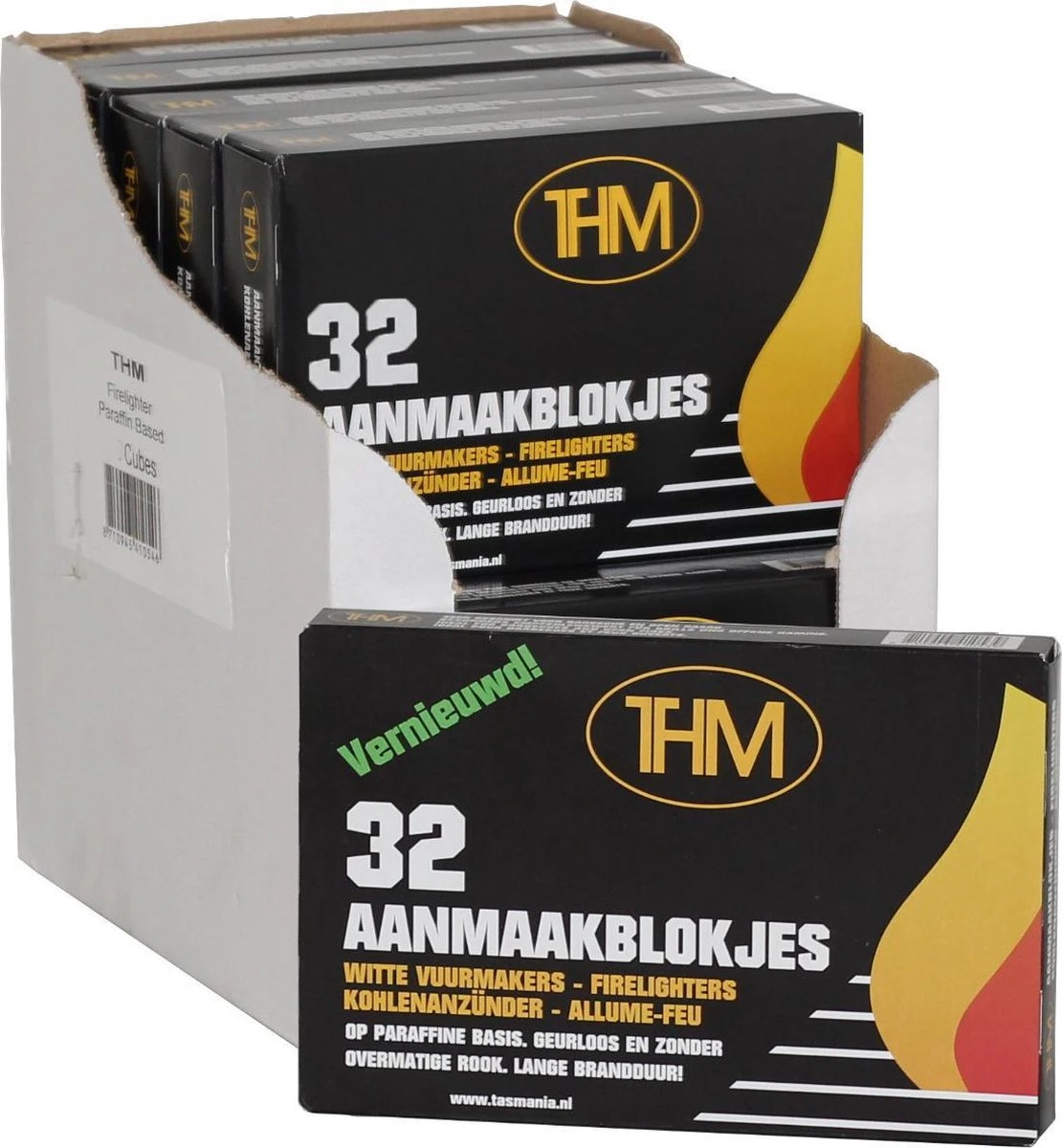 THM Witte Aanmaakblokjes 32 Stuks Paraffine - Omdoos Van 24 Pakjes 3 THM Witte Aanmaakblokjes 32 Stuks Paraffine - Omdoos Van 24 Pakjes