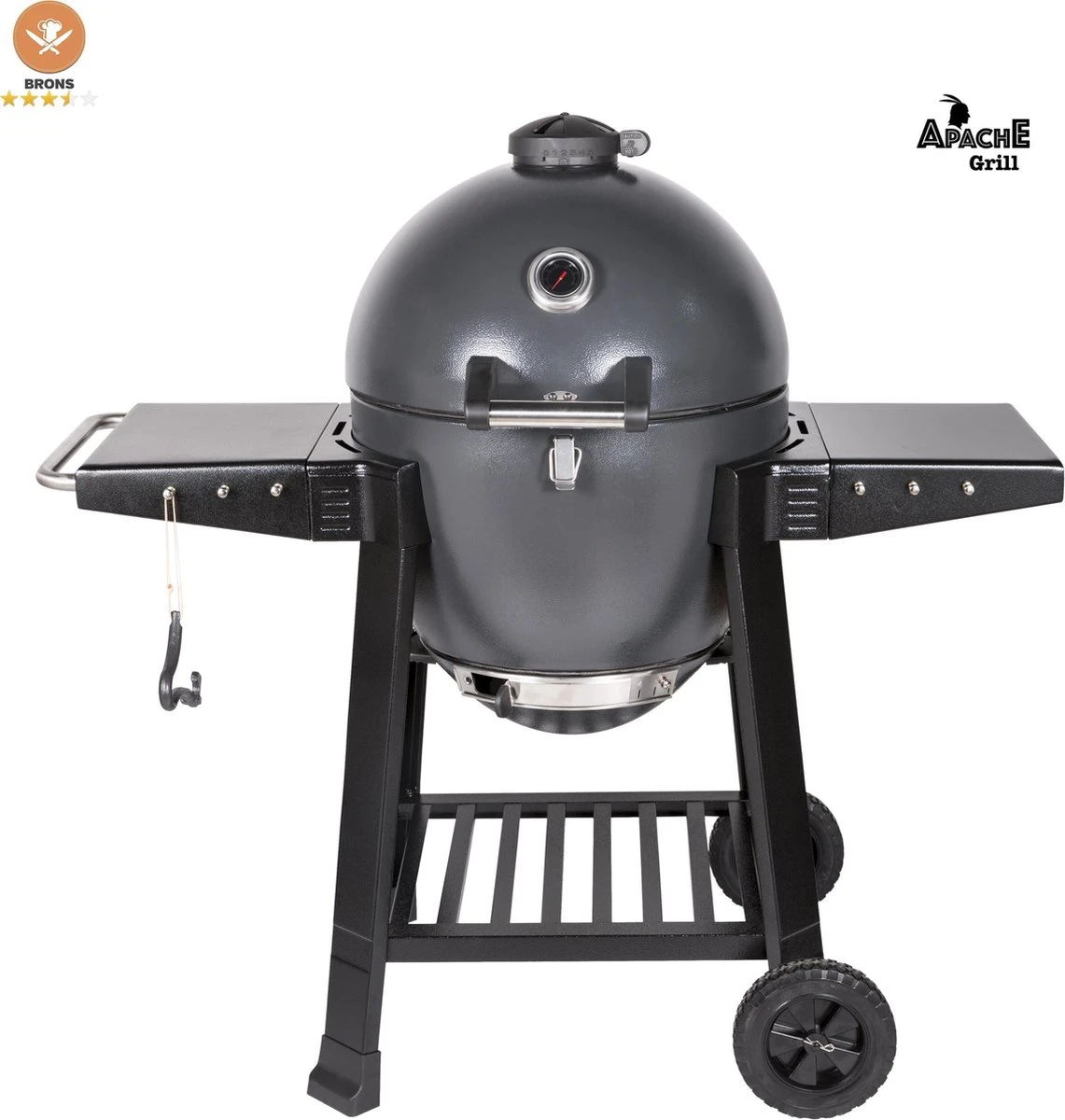 Apache Grill 21 Inch Kamado BBQ Egg | Houtskool | Zwart | Ø 50cm Grill Oppervlak | Dubbelwandig & Geïsoleerd