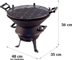 Potkachel Houtskoolbarbecue - 35 Cm - Gietijzer -Barbecue Benodigdheden Winkel 1200x1000