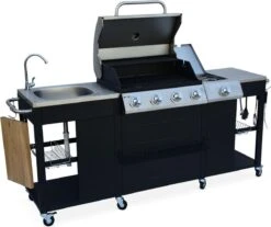 Alice's Garden Gas BBQ D'Artagnan - Zwart - 5 Branders - Buitenkeuken -Barbecue Benodigdheden Winkel 1200x1005