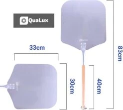 Qualux Pizzaschep Tweedelig – Pizzaschep Voor BBQ – Ophangbaar – Hout/rvs -Barbecue Benodigdheden Winkel 1200x1075