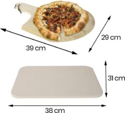 Buxibo 2in1 Pizzasteen - Voor BBQ & Oven - Inclusief Serveer Plank - Pizzabord/Pizzaplank - 30.5 X 38.1 X 1.4 Cm -Barbecue Benodigdheden Winkel 1200x1085