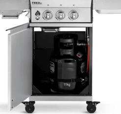 Burnhard Gas BBQ FRED JR. Deluxe - 2 Branders - Incl. Keramische Infraroodbrander & Afdekhoes - Deluxe -Barbecue Benodigdheden Winkel 1200x1135