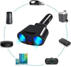 Auto Sigarettenaansteker Splitter - USB Ingang Auto - 2 Sigaretten Aansluitingen - Autolader -Barbecue Benodigdheden Winkel 1200x1144 1