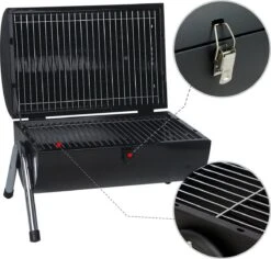 MaxxGarden BBQ - Houtskool Barbecue - Smoker Barbecue - Grilloppervlak (LxB) 38 X 52 Cm - Met Dubbel Grill Vlak - Zwart -Barbecue Benodigdheden Winkel 1200x1148