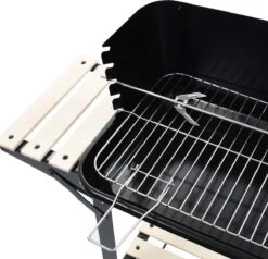 Verrijdbare Barbecue – Houtskool/Briketten - Verstelbare Grillplaat – Houten Tafel – Winscherm – Gewicht 5.9kg -Barbecue Benodigdheden Winkel 1200x1158