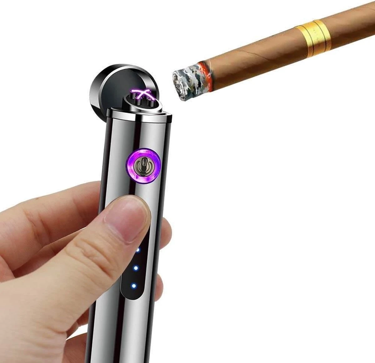 Allkinds Oplaadbare Elektrische Aansteker - USB Plasma Aansteker - Duurzaam - Windbestendig - Zwart 6 Allkinds Oplaadbare Elektrische Aansteker - USB Plasma Aansteker - Duurzaam - Windbestendig - Zwart - Afbeelding 4