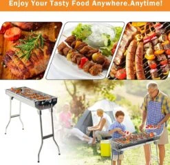 Uten - Houtskoolbarbecue - Opvouwbare Barbecue - Houtskoolbarbecues - Draagbare Camping Barbecue - 430 Roestvrij Staal Grill BBQ - 5-10 Persoon Tuin Buitenfeest - Zilver -Barbecue Benodigdheden Winkel 1200x1162 1