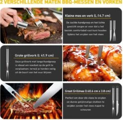 Saveur Royal® 35-delige Barbecue Gereedschapset In Roestvrij Staal - BBQ Grill Set Met Draagtas - Barbecuegerei-sets - Barbecue Accessoires Gereedschap - 35-delig -Barbecue Benodigdheden Winkel 1200x1170 4