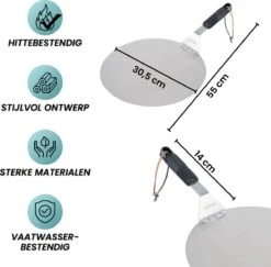 Nowad Pizzaschep RVS Rond - 30,5 Cm - PVC Handvat -Barbecue Benodigdheden Winkel 1200x1179 2