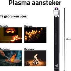 Oplaadbare Lange Elektrische Aansteker - Duurzame Plasma Aansteker - Inclusief Cadeauverpakking - BBQ - Kaarsen - Zwart -Barbecue Benodigdheden Winkel 1200x1187 2