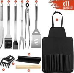 Squago BBQ Accesoires XXL Set Met Schort - Gereedschap - Gereedschapset Tang Borstel Mat -Barbecue Benodigdheden Winkel 1200x1189 3