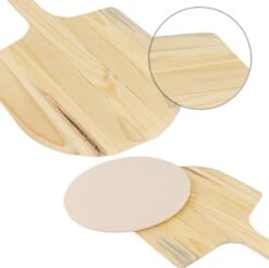 MaxxHome Pizzasteen - BBQ Steen - Maximum Te Verhitten Tot 600 Graden - ⌀33 - Incl. Houten Schep -Barbecue Benodigdheden Winkel 1200x1195 1