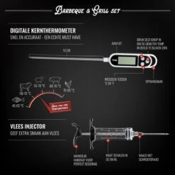Mountain Jack® 40-Delige Luxe BBQ Grill Accessoires Set In Roestvrij Staal – Barbecue Gereedschap – Tangenset, Vlees Thermometer, Vleestang, Borstel, Spiezen, Vleesmes, Vleesvork 18 Mountain Jack® 40-Delige Luxe BBQ Grill Accessoires Set In Roestvrij Staal – Barbecue Gereedschap – Tangenset, Vlees Thermometer, Vleestang, Borstel, Spiezen, Vleesmes, Vleesvork -Barbecue Benodigdheden Winkel 1200x1199 6