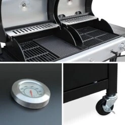 Alice's Garden Houtskool Barbecue - Grilloppervlak (LxB) 41 X 44 Cm - Gas En Houtskool - 3 Branders - Marsac Zwart -Barbecue Benodigdheden Winkel 1200x1200 139