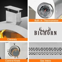 Bighorn Outdoor Edelstaal Gas Pizza Oven - Draagbare Gas Barbecue - Edelstaal -Model SRGG20001 -Barbecue Benodigdheden Winkel 1200x1200 170