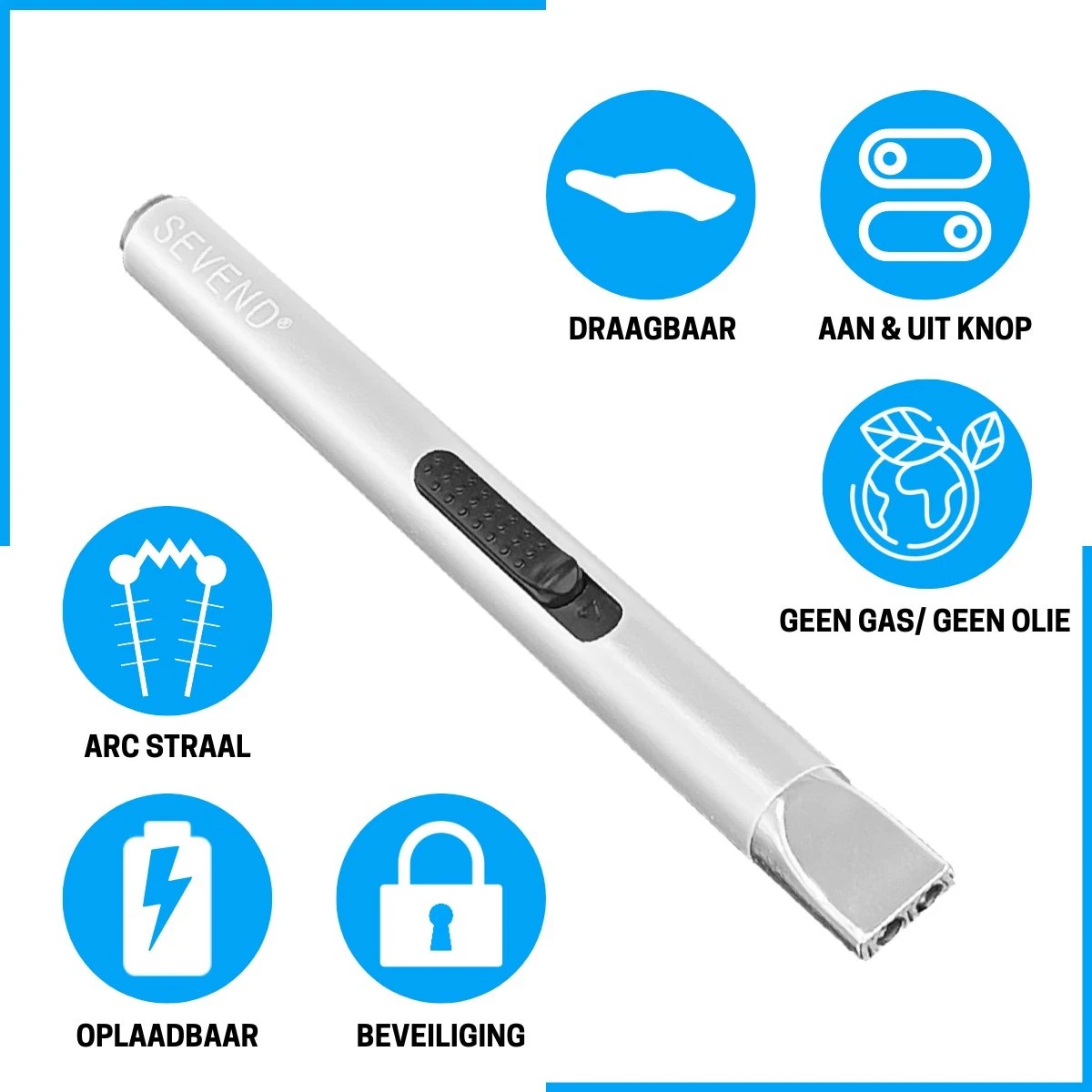 Aansteker Elektrisch - Plasma Aansteker - Aansteker Voor Kaarsen - Oplaadbaar Met USB Kabel - Windproof - SEVEND® 5 Aansteker Elektrisch - Plasma Aansteker - Aansteker Voor Kaarsen - Oplaadbaar Met USB Kabel - Windproof - SEVEND® - Afbeelding 3