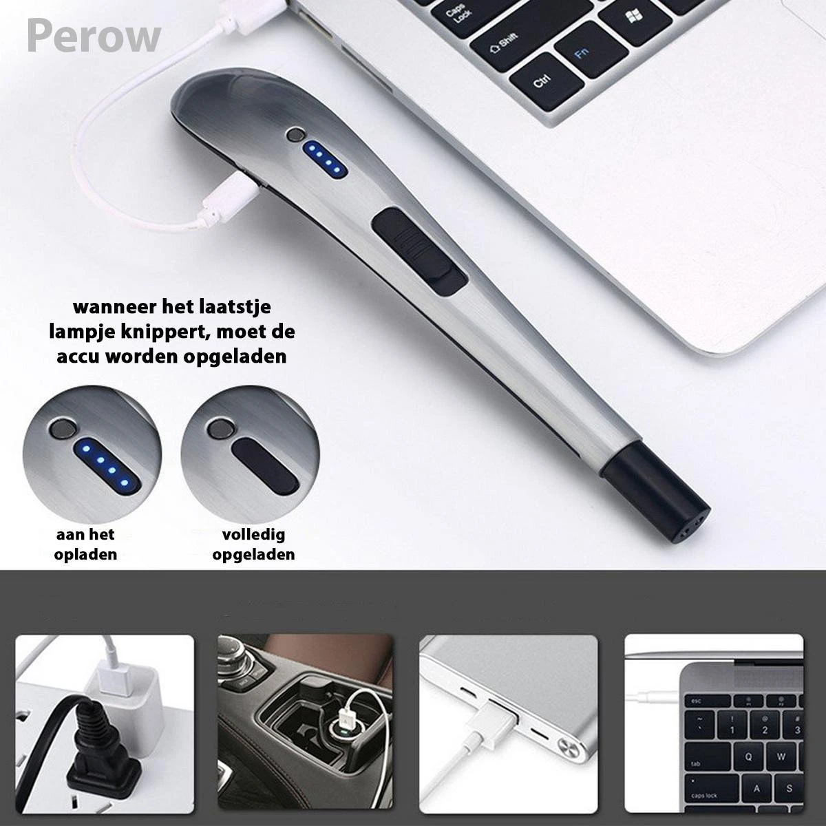 Oplaadbare Lange Elektrische Aansteker - Zilver - Duurzame Plasma Aansteker - Inclusief Cadeauverpakking - BBQ - Kaarsen 4 Oplaadbare Lange Elektrische Aansteker - Zilver - Duurzame Plasma Aansteker - Inclusief Cadeauverpakking - BBQ - Kaarsen - Afbeelding 3