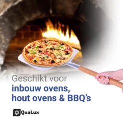 Qualux Pizzaschep Tweedelig – Pizzaschep Voor BBQ – Ophangbaar – Hout/rvs -Barbecue Benodigdheden Winkel 1200x1200 473