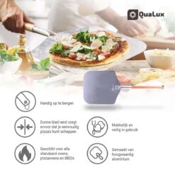Qualux Pizzaschep Tweedelig – Pizzaschep Voor BBQ – Ophangbaar – Hout/rvs -Barbecue Benodigdheden Winkel 1200x1200 475