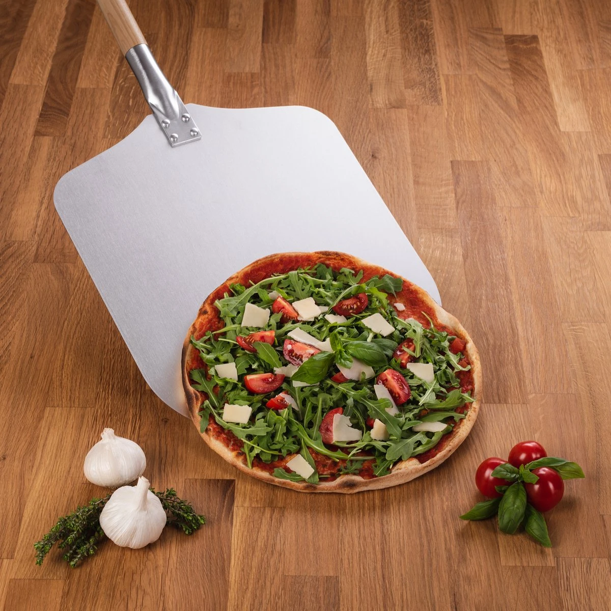 Blumtal Professionele Pizzaschep - 30,5 X 30,5 Cm - Houten Grip 85 Cm 5 Blumtal Professionele Pizzaschep - 30,5 X 30,5 Cm - Houten Grip 85 Cm - Afbeelding 3