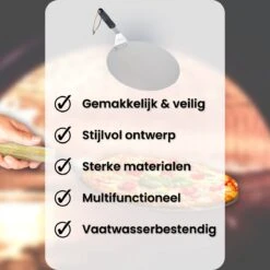 Nowad Pizzaschep RVS Rond - 30,5 Cm - PVC Handvat -Barbecue Benodigdheden Winkel 1200x1200 504