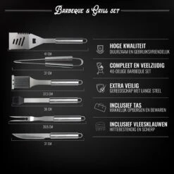 Mountain Jack® 40-Delige Luxe BBQ Grill Accessoires Set In Roestvrij Staal – Barbecue Gereedschap – Tangenset, Vlees Thermometer, Vleestang, Borstel, Spiezen, Vleesmes, Vleesvork 15 Mountain Jack® 40-Delige Luxe BBQ Grill Accessoires Set In Roestvrij Staal – Barbecue Gereedschap – Tangenset, Vlees Thermometer, Vleestang, Borstel, Spiezen, Vleesmes, Vleesvork -Barbecue Benodigdheden Winkel 1200x1200 536
