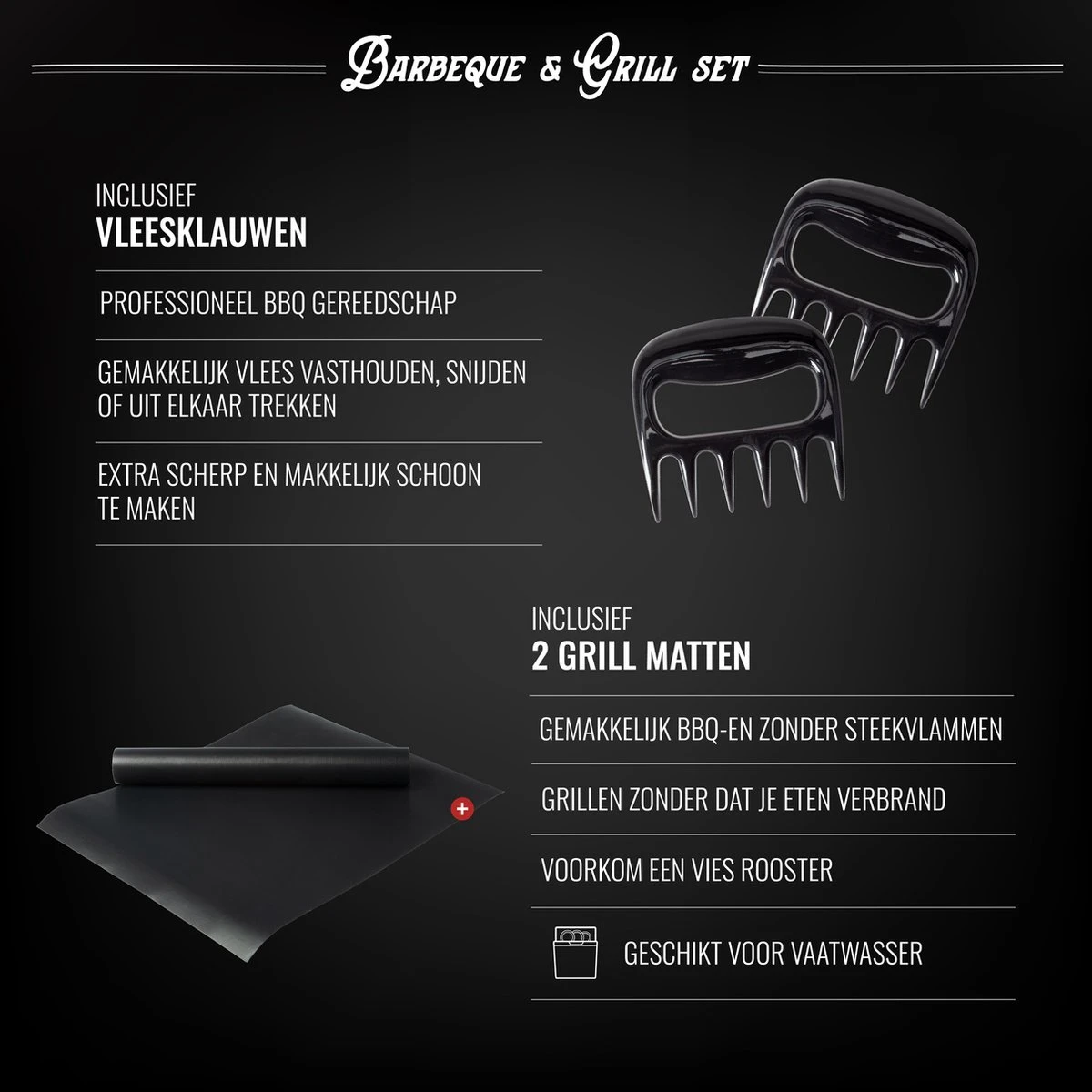 Mountain Jack® 40-Delige Luxe BBQ Grill Accessoires Set In Roestvrij Staal – Barbecue Gereedschap – Tangenset, Vlees Thermometer, Vleestang, Borstel, Spiezen, Vleesmes, Vleesvork 9 Mountain Jack® 40-Delige Luxe BBQ Grill Accessoires Set In Roestvrij Staal – Barbecue Gereedschap – Tangenset, Vlees Thermometer, Vleestang, Borstel, Spiezen, Vleesmes, Vleesvork - Afbeelding 7