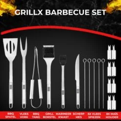 GrillX Barbecue Gereedschap Set - 19-delig - Inclusief Luxe Draagtas - BBQ Accesoires - Gereedschapset 19 GrillX Barbecue Gereedschap Set - 19-delig - Inclusief Luxe Draagtas - BBQ Accesoires - Gereedschapset -Barbecue Benodigdheden Winkel 1200x1200 546