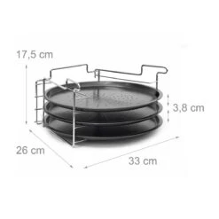 Relaxdays 3 Pizaplaten Met Pizzarek, Pizza Bakplaat Rond 33 Cm, Pizzaplaat 3stuk -Barbecue Benodigdheden Winkel 1200x1200 586