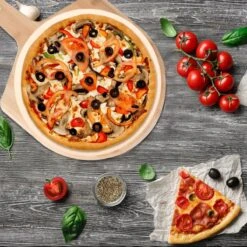 MaxxHome Pizzasteen - BBQ Steen - Maximum Te Verhitten Tot 600 Graden - ⌀33 - Incl. Houten Schep -Barbecue Benodigdheden Winkel 1200x1200 616