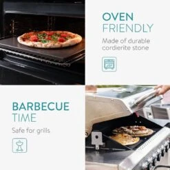 Navaris Pizzasteen XL Voor Oven En Barbecue - Rechthoekige Pizzaplaat 38 X 30 Cm - Inclusief Receptenboek - Keramisch Geglazuurd - Zwart -Barbecue Benodigdheden Winkel 1200x1200 644