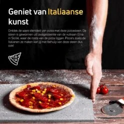 Pizzasteen BBQ Oven - Lava Van Vulkaan Etna - Barbecue Accesoires - Made In Italy - Broodbaksteen - 30x38x1.1 - VDN -Barbecue Benodigdheden Winkel 1200x1200 663