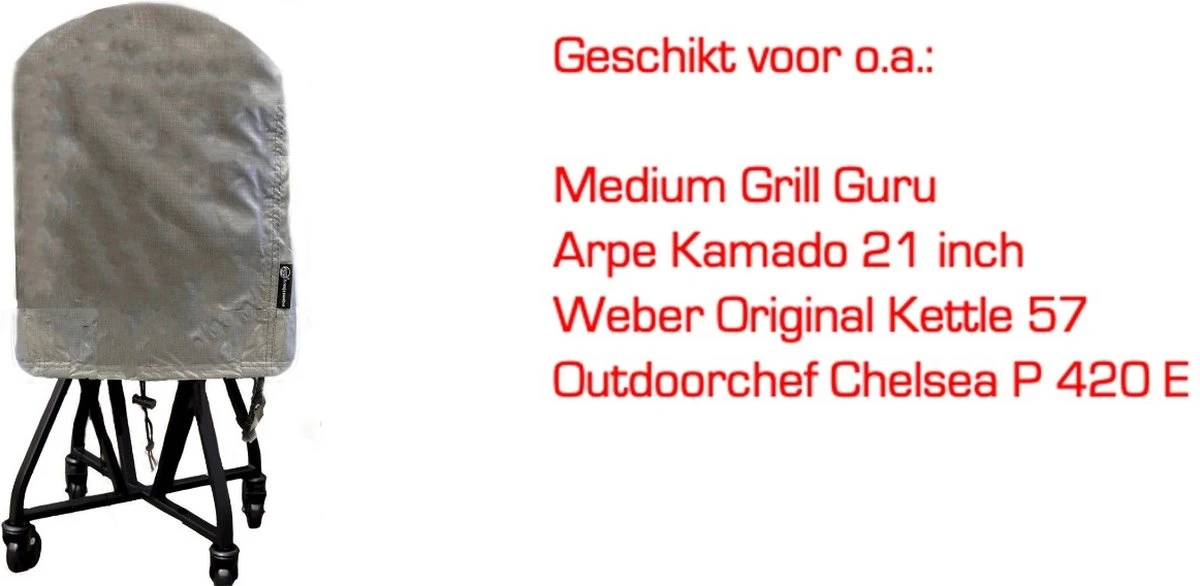 COVER UP HOC Diamond Bbq Hoes Rond - 70x80 Cm - Waterdicht Met Stormbanden En Trekkoord - Geschikt Voor O.a. Kamado, Big Green Egg, Grill Guru, The Bastard, Patton,Weber 7 COVER UP HOC Diamond Bbq Hoes Rond - 70x80 Cm - Waterdicht Met Stormbanden En Trekkoord - Geschikt Voor O.a. Kamado, Big Green Egg, Grill Guru, The Bastard, Patton,Weber - Afbeelding 5
