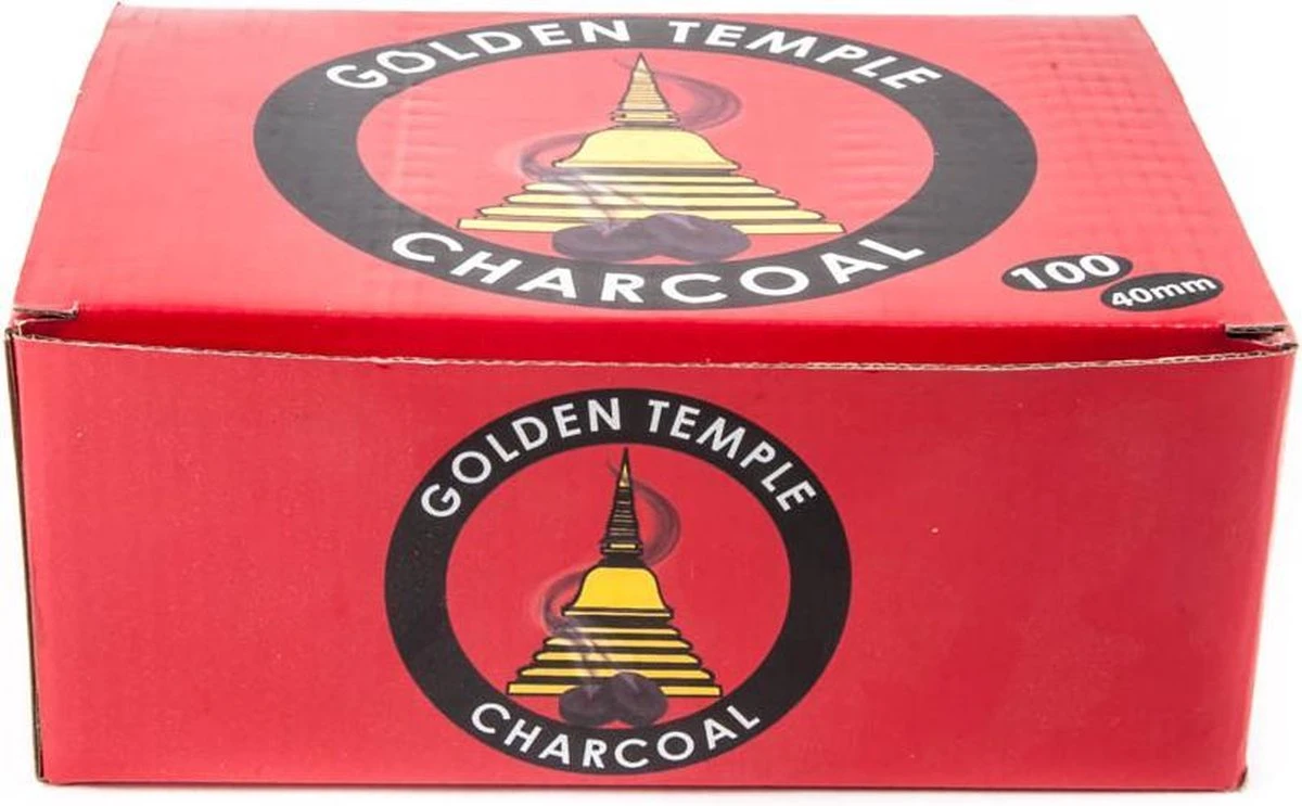Houtskool Tabletten - Golden Temple - 3.3cm - 100 Stuks 4 Houtskool Tabletten - Golden Temple - 3.3cm - 100 Stuks - Afbeelding 2