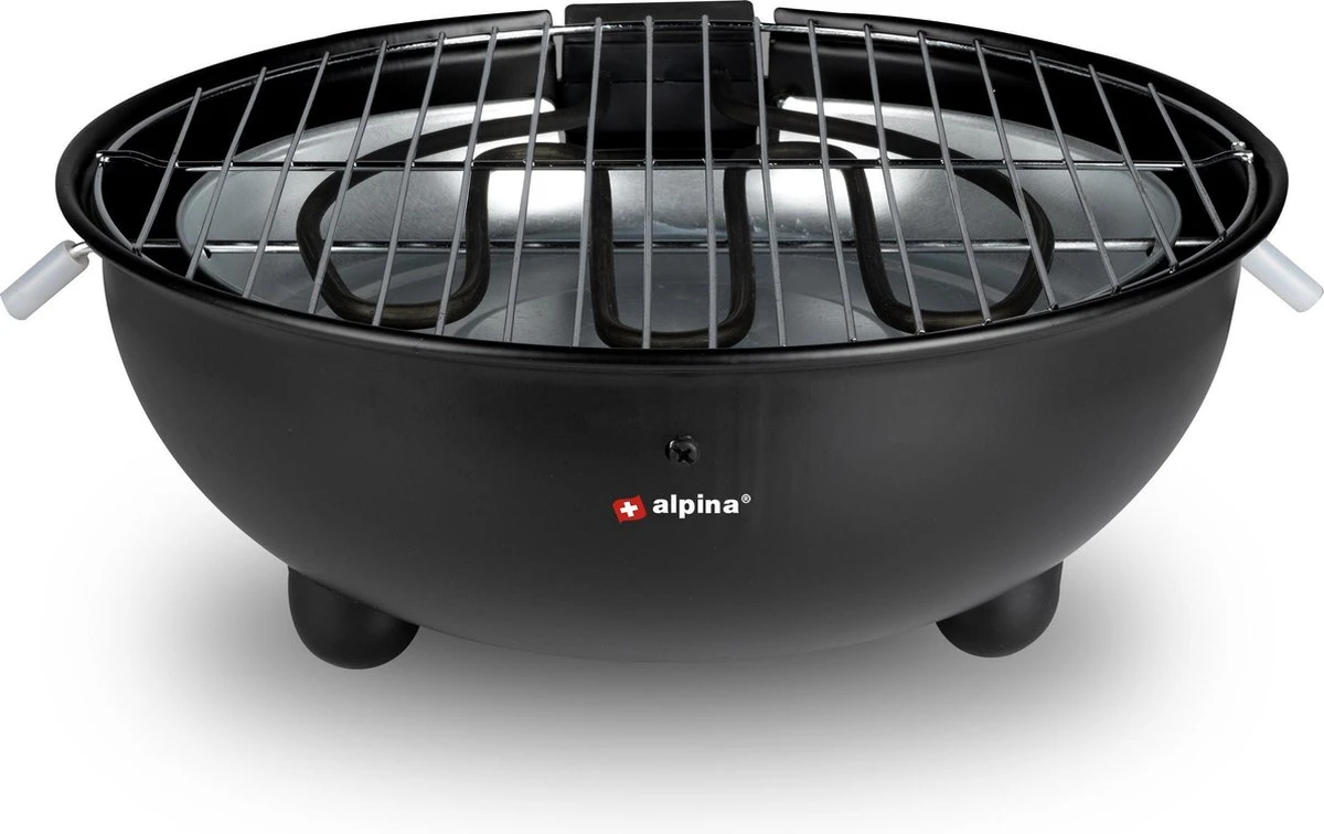 Alpina Elektrische BBQ - Tafel-Barbecue - Geen Rook - Binnen Barbecueën - 1250W - Ø 30 Cm - Zwart 6 Alpina Elektrische BBQ - Tafel-Barbecue - Geen Rook - Binnen Barbecueën - 1250W - Ø 30 Cm - Zwart - Afbeelding 4