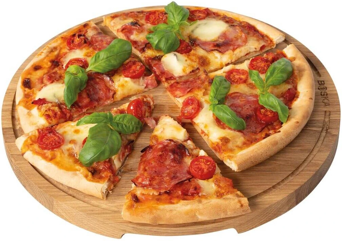 Boska Pizzaplank Friends L - BBQ Accessoires - Eikenhout - Handige Opvanggeul - Ø 34 Cm 17 Boska Pizzaplank Friends L - BBQ Accessoires - Eikenhout - Handige Opvanggeul - Ø 34 Cm - Afbeelding 15