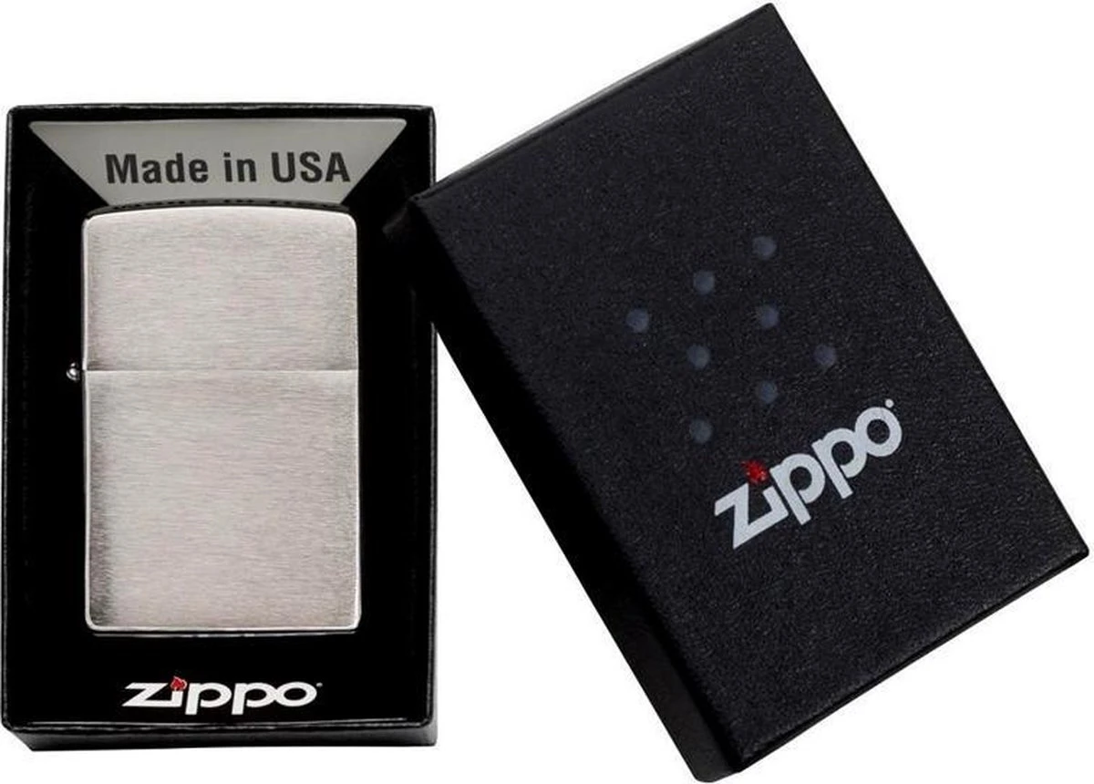 Zippo Brushed Chroom Aansteker 4 Zippo Brushed Chroom Aansteker - Afbeelding 2