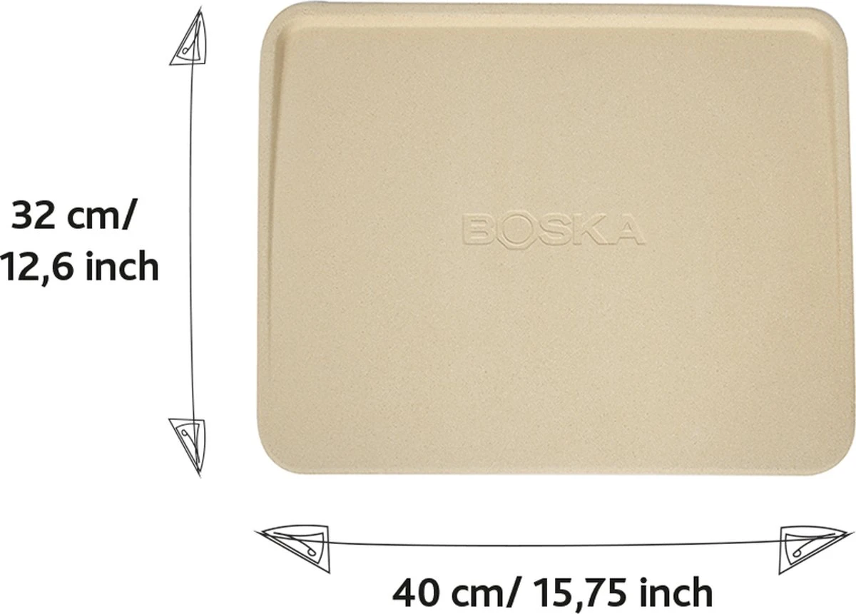 Boska Pizzasteen Deluxe Rechthoek - Voor De Oven - Knapperige Pizza's - 40x32 Cm - BBQ Accessoires 9 Boska Pizzasteen Deluxe Rechthoek - Voor De Oven - Knapperige Pizza's - 40x32 Cm - BBQ Accessoires - Afbeelding 7