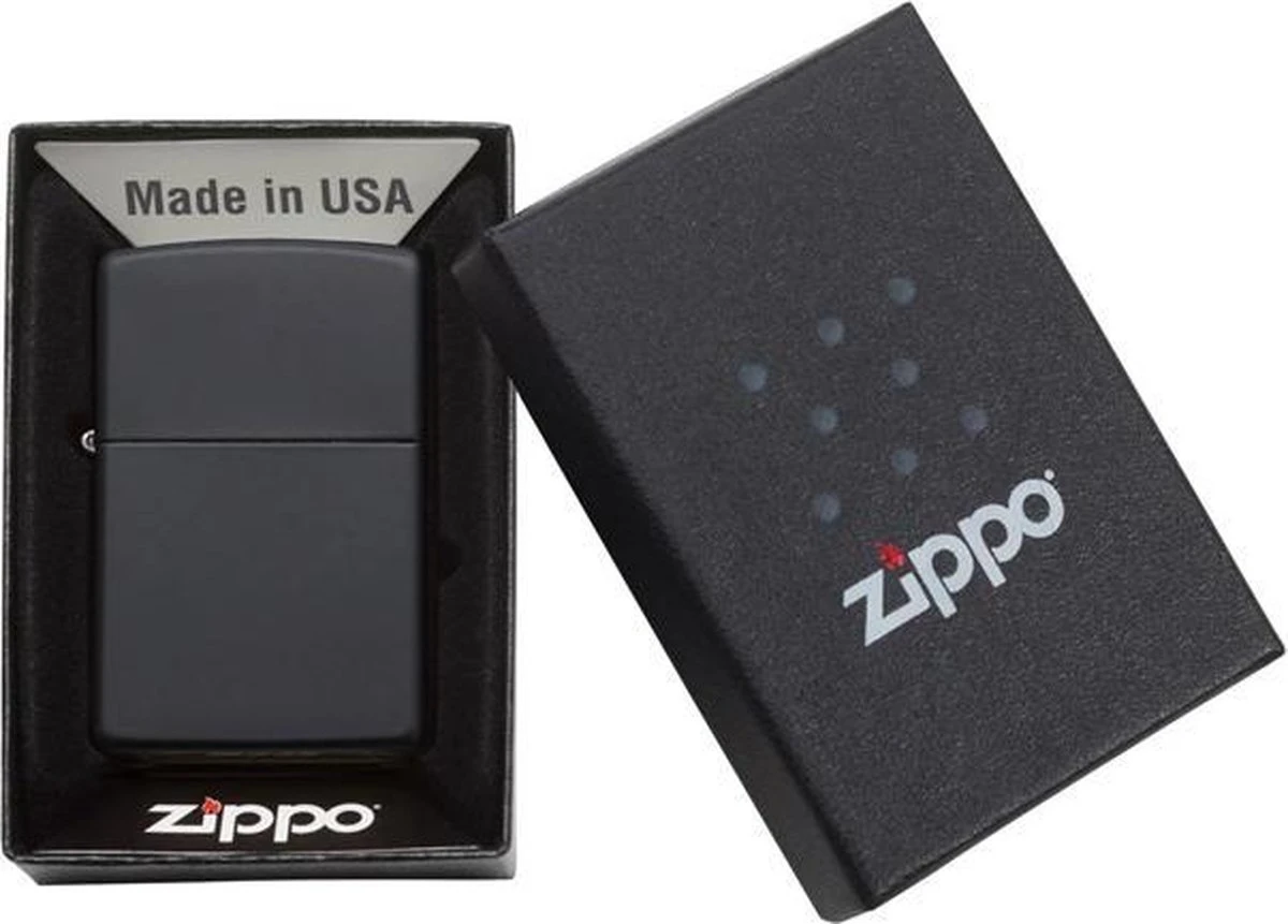 Zippo Regular Black Matte Finish Benzine Aansteker 4 Zippo Regular Black Matte Finish Benzine Aansteker - Afbeelding 2