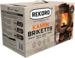 Merkloos Rekord Bruinkool Briketten 1x 18 Stuks - Briketten - Haardhout- Kachel- Lignite - 10 Kg.