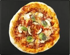 Navaris Pizzasteen XL Voor Oven En Barbecue - Rechthoekige Pizzaplaat 38 X 30 Cm - Inclusief Receptenboek - Keramisch Geglazuurd - Zwart -Barbecue Benodigdheden Winkel 1200x942 2