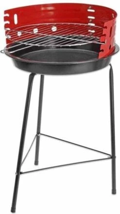 Houtskoolbarbecue Ø33 Cm | Verstelbare Grill BBQ | Halfopen | Zwart / Rood -Barbecue Benodigdheden Winkel 676x1200
