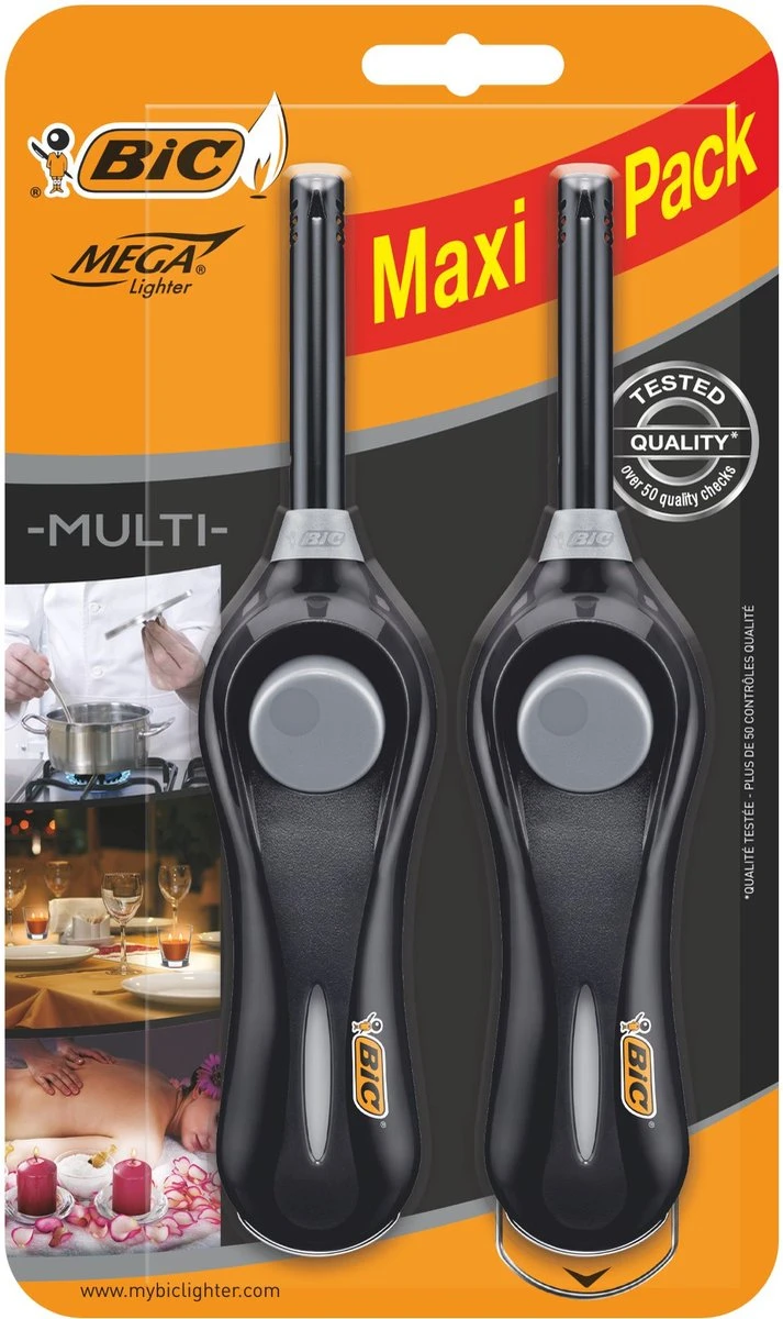 BIC Multifuntionele Aansteker Megalighter Voor Oa BBQ En Kaarsen - 2 Stuks - Lange Aanstekers - Kindveilig 3 BIC Multifuntionele Aansteker Megalighter Voor Oa BBQ En Kaarsen - 2 Stuks - Lange Aanstekers - Kindveilig