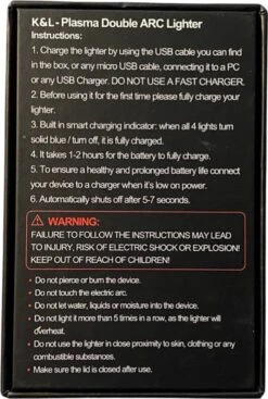 K&L Elektrische Plasma Aansteker - Vuurwerk - USB Oplaadbaar - Storm Bestendig -Barbecue Benodigdheden Winkel 808x1200 3